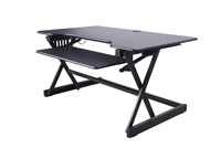 Rocelco DADR-40 Adjustable Height Desk Riser 40" w/ AC Outlets & USB Ports (Black)