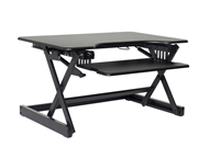 Rocelco EADR Sit To Stand Adjustable Height Desk Riser w/Easy Up-Down Handles, Enhanced Vertical Range (Black)