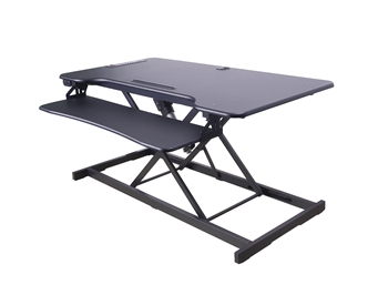Rocelco 46" Wide EDR Electric Desk Riser with Enhanced Vertical Range (Black)
