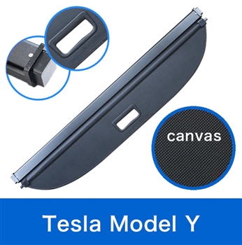 Rear Trunk Retractable Cargo Cover for Tesla Model Y (Canvas)