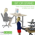 KT2 Ergonomic Sit or Stand Under-Desk Keyboard Tray, Fully Adjustable - Stand & Type by Uncaged Ergonomics