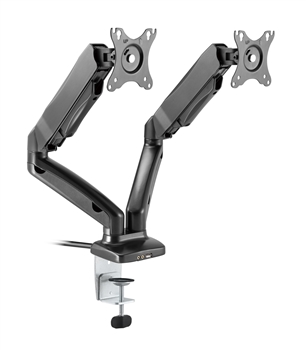 Rocelco MA2 Dual Monitor Arm with Motion Assist, USB & Multimedia Ports (BLACK)