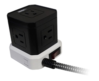Uncaged Ergonomics Cube USB Power Strip w/5 AC, 4 USB Ports, 10ft Cable