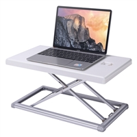 Rocelco PDR Portable Desk Riser for Laptops, Mobile Office Workspace (White/Silver)