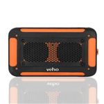 VXS-002-ORG - 360° Vecto Wireless Water Resistant Outdoor Speaker w/6000mAh Powerbank, 4GB Memory, Carry Pouch, Mic,MP3 player - Sports Orange