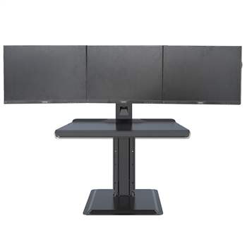 Rocelco Tripe Monitor Height-Adjustable Workstation (Black)