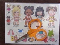 "Wee Beans" Paper Doll & Scissors Set for 18 Doll