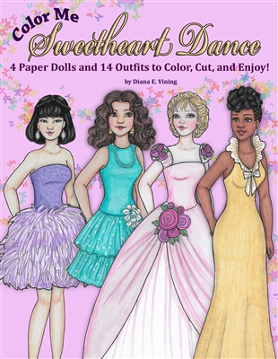 "Color Me- Sweetheart Dance" Paper Doll Coloring Book