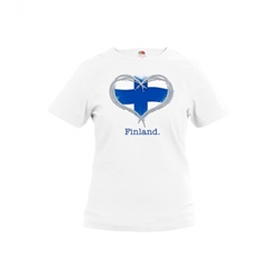 Finland Heart Lady Fit T-shirt, white