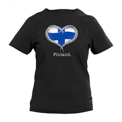 Finland Heart Lady Fit T-shirt, black