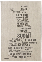 Lapuan Kankurit MY FINLAND Kitchen Tea Towel, linen-black