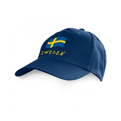 Sweden Cap with Swedish flag, embroidered, dark blue, unisex