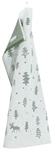 Lapuan Kankurit PORO (Reindeer) Kitchen Tea Towel, white/green