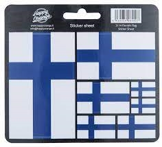 Finnish Flag Bumper Sticker Sheet: Suomi Finland
