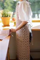 Lapuan Kankurit MAUSTE Apron, soft-washed 100% linen, bordeaux/linen