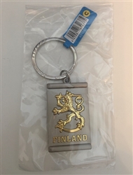Suomi Finland Metal Key Fob with Coat of Arms design