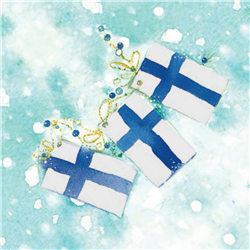 Havi LIPPU (Finnish Flags) Premium Quality Paper Napkins, cocktail size