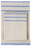Lapuan Kankurit USVA Bath Towel, 70x130 cm, linen/bright blue, soft-washed 100 % linen