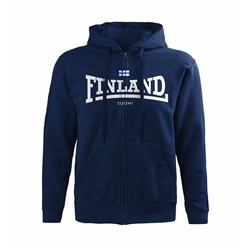Suomi Finland Lonsdale Sweater Coat with zipper, dark blue
