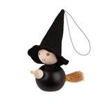 Aarikka FLYING WITCH Wooden Halloween Decoration, black/wood