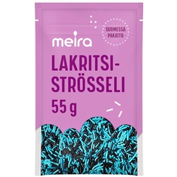Meira LAKRITSI-STROSSELI (licorice confetti sprinkles), 55 g