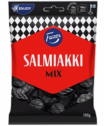 Fazer Salmiakki Mix Candy Bag, mixed salty licorice salmiac, 180 g