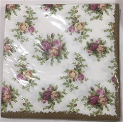 Royal Albert Old Country Roses Paper Napkins, luncheon, 16-ct