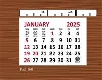 2025 - #160S Calendar Pad - Standard Date Pad w/ Adhesive Back