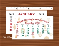 2025 - #185AS Calendar Pad - Standard Date Pad w/ Adhesive Back