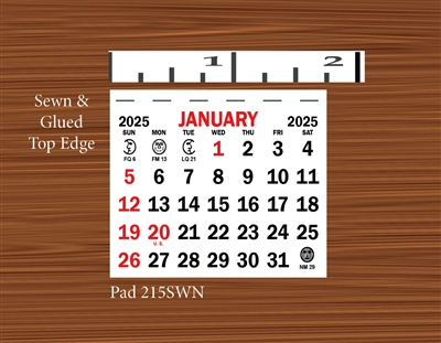 2025- #215SWN Calendar Pad - Standard Date Pad