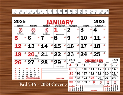 2025 - #23A Calendar Pad - Memo Pad