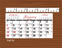 2025 - #36S Calendar Pad - Memo Pad w/ Adhesive Strip