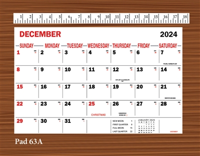 2025 - #63 Calendar Pad - Memo Pad