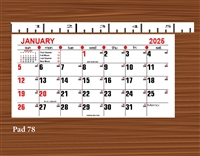 2025 - #78 Calendar Pad - Memo Pad