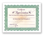 Goes 3461CA Certificate of Appreciation