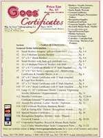 Certificate Price List 47