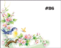 Falls 086 Enclosure Card - Blue Bird & Pink Flowers