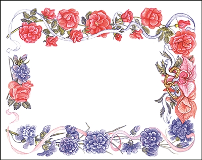 Falls 608 Enclosure Card - Red and Purple Flowers