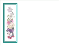 Falls 624 Enclosure Card - Assorted Flowers with a Green Border