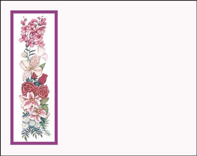 Falls 625 Enclosure Card - Assorted Flowers with a Violet Border