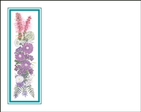 Falls 631 Enclosure Card - Purple Flowers with a Green Border