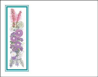 Falls 631 Enclosure Card - Purple Flowers with a Green Border