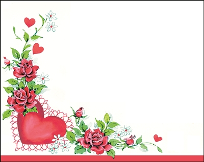 Falls 828  Enclosure Card - Red Roses with a Heart