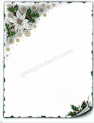 White Poinsettia with Scroll