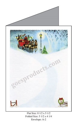 Sleigh Ride Snowy Night Baronial Card