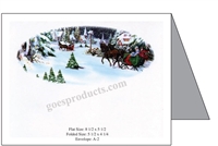 Wintery Sleigh Scene Baronial Card