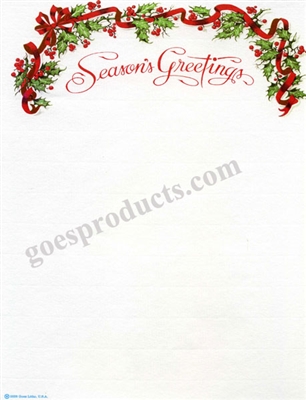 Seasons Greetings - Holly & Ribbon