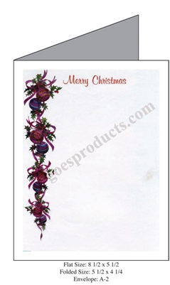Merry Christmas with Ornaments Baronial Card