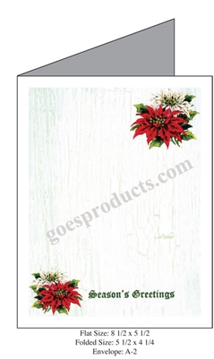 Seasons Greetings with Poinsettias Baronial Card