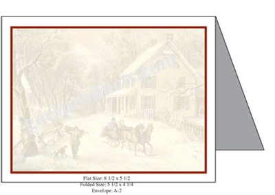Currier & Ives - Country Winter Baronial Card
